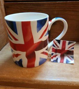 Union Jack British Red White Blue Flag Mug Kent Pottery Ceramic Vintage